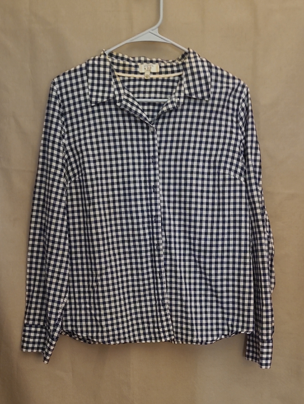 crown & ivy Navy and White Gingham Button-Down Shirt